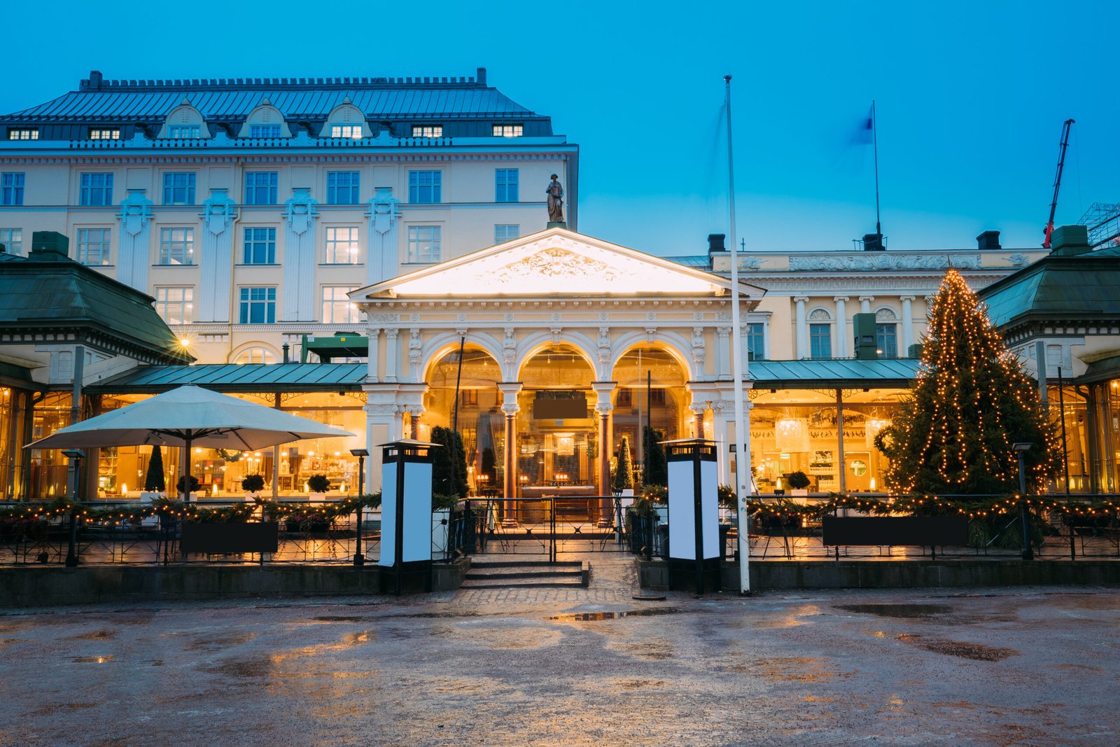 Hotel interior with comfortable guest room