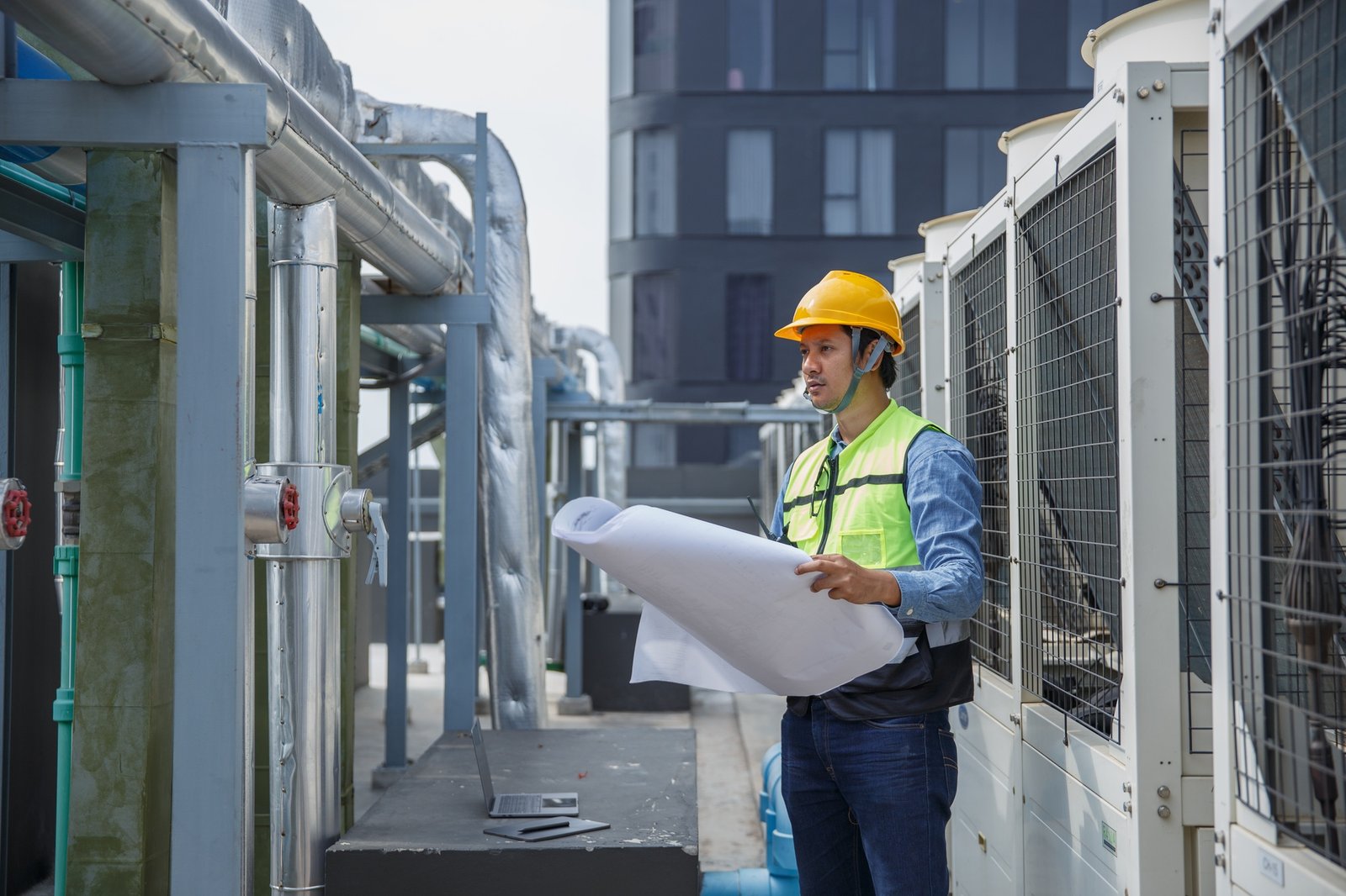 HVAC technician performing professional maintenance service