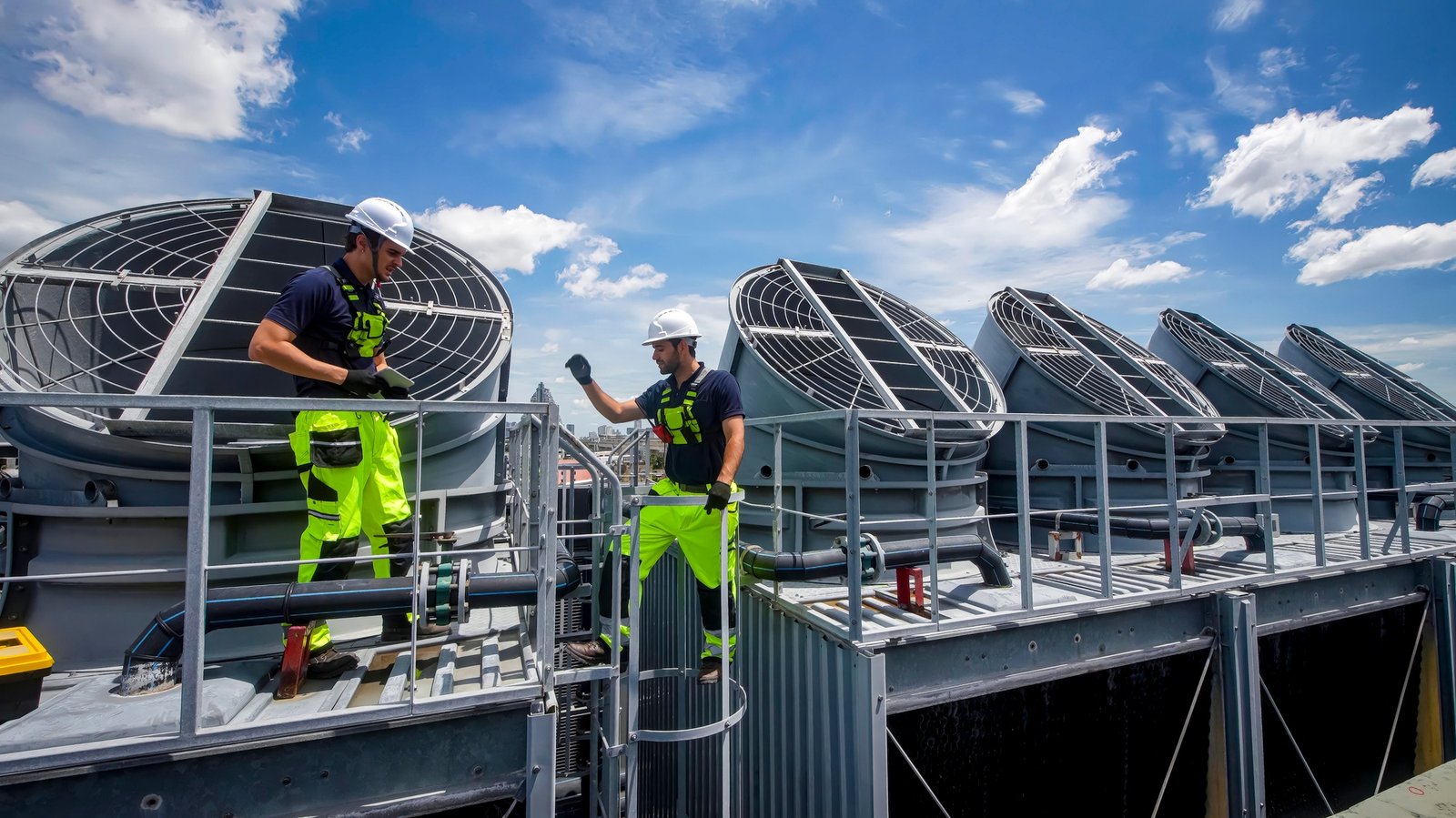 HVAC after-sales maintenance — technician performing routine service