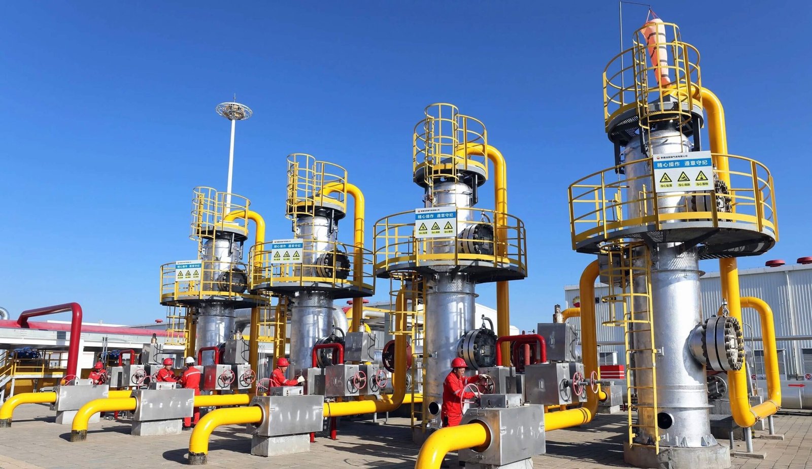 Industrial HVAC equipment at a harsh oil and gas recovery site