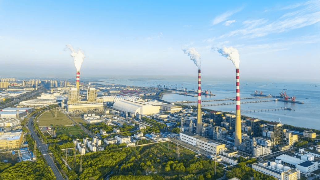 Industrial HVAC system installation at a power generation facility