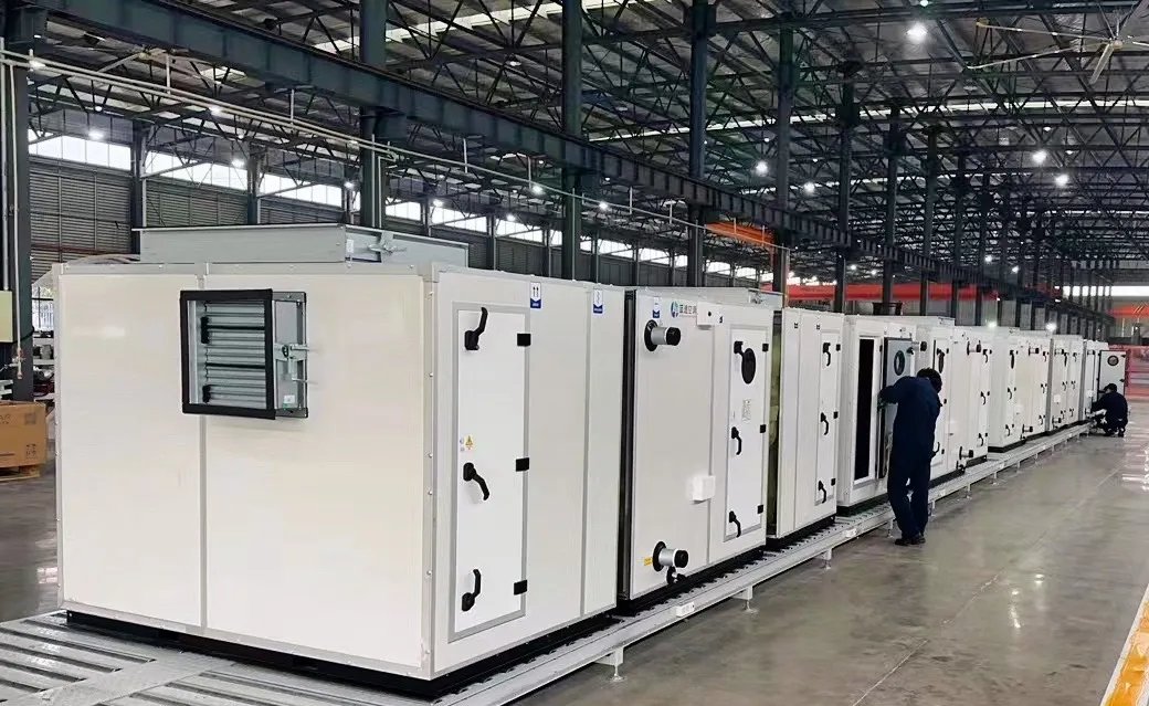 HVAC terminal fan coil unit installed in luxury hotel lobby environment