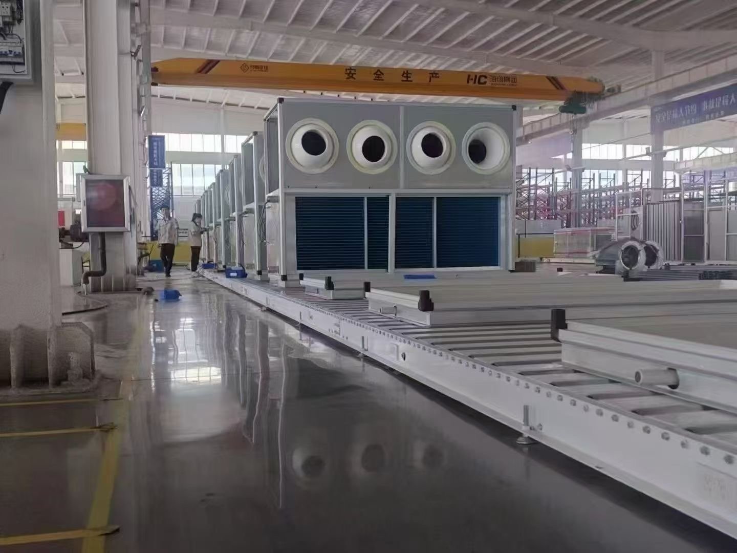 Modern airport terminal with advanced HVAC climate systems