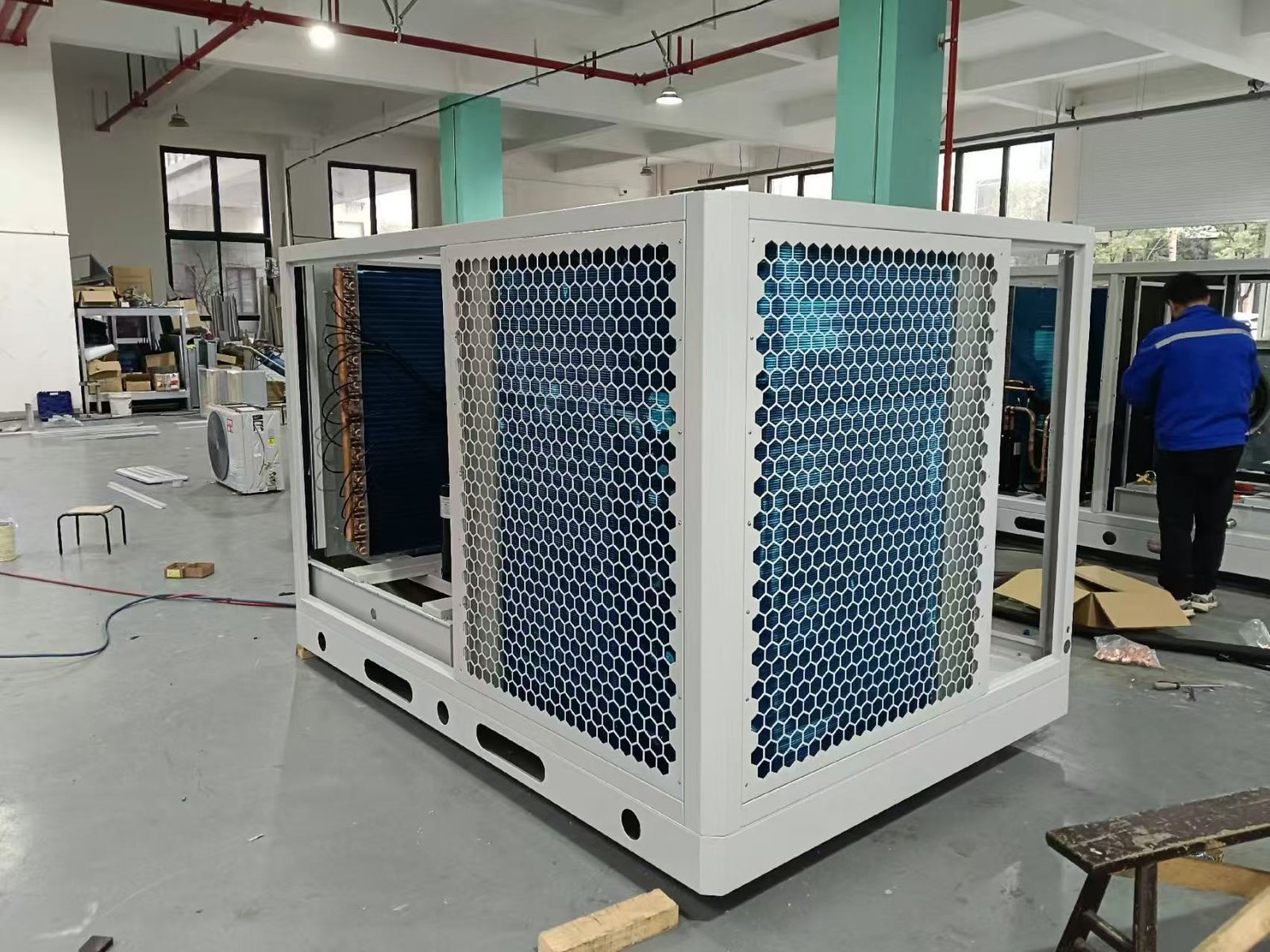 DX rooftop HVAC unit on commercial building